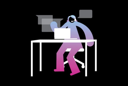 Contact Center Illustration of contact center agent